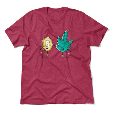 420 Bitcoin Men/Unisex T-Shirt in Heather Raspberry color